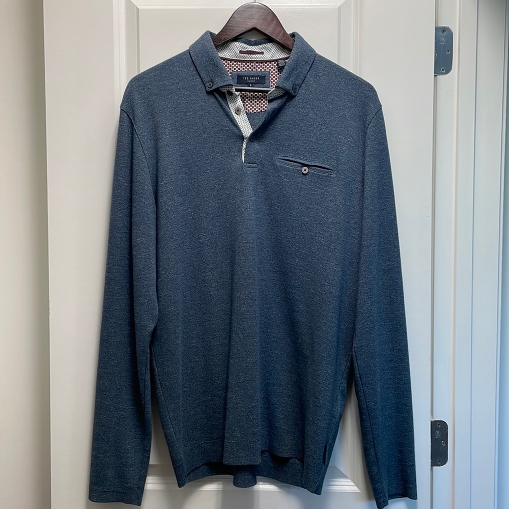 Ted Baker Long Sleeve Polo Sz 5 (XL)
